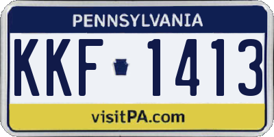 PA license plate KKF1413