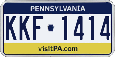 PA license plate KKF1414