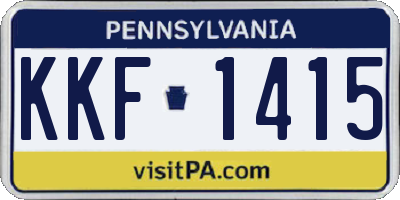 PA license plate KKF1415
