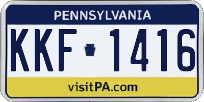 PA license plate KKF1416