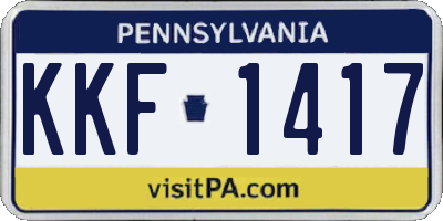 PA license plate KKF1417