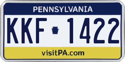 PA license plate KKF1422