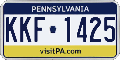 PA license plate KKF1425