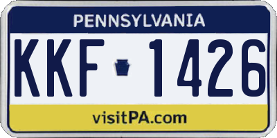 PA license plate KKF1426