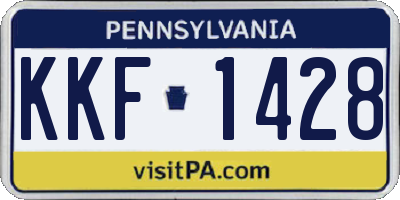 PA license plate KKF1428