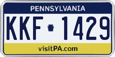 PA license plate KKF1429