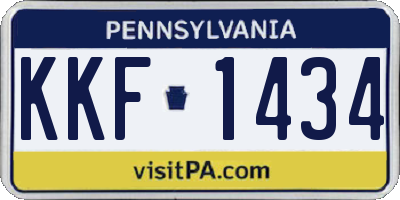 PA license plate KKF1434