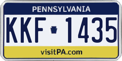 PA license plate KKF1435