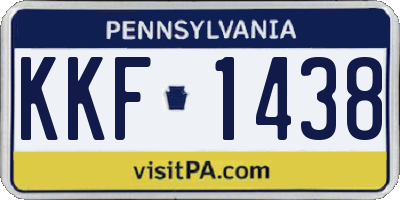 PA license plate KKF1438