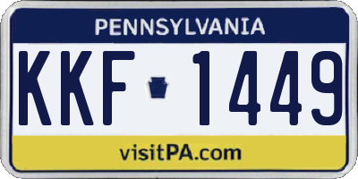 PA license plate KKF1449