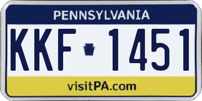 PA license plate KKF1451