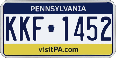 PA license plate KKF1452