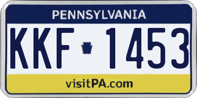 PA license plate KKF1453