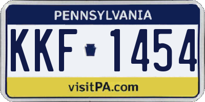 PA license plate KKF1454
