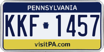 PA license plate KKF1457