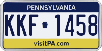 PA license plate KKF1458