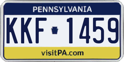 PA license plate KKF1459