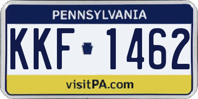 PA license plate KKF1462