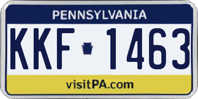 PA license plate KKF1463