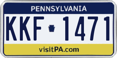 PA license plate KKF1471