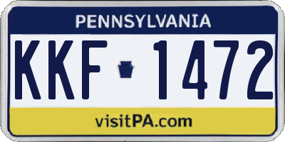 PA license plate KKF1472