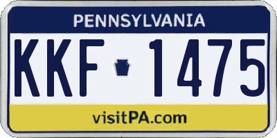 PA license plate KKF1475