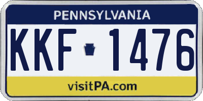 PA license plate KKF1476