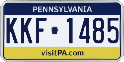 PA license plate KKF1485