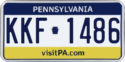 PA license plate KKF1486