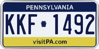 PA license plate KKF1492