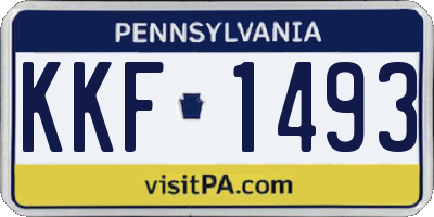 PA license plate KKF1493