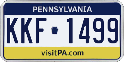 PA license plate KKF1499
