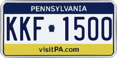 PA license plate KKF1500