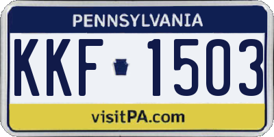 PA license plate KKF1503