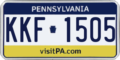 PA license plate KKF1505