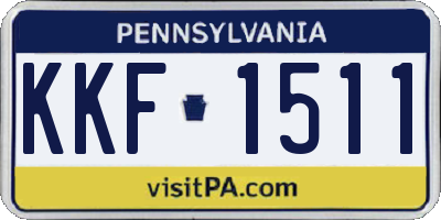 PA license plate KKF1511
