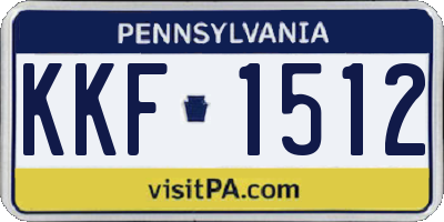 PA license plate KKF1512