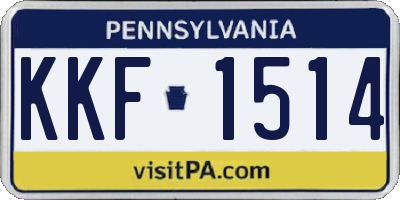 PA license plate KKF1514