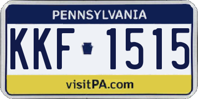 PA license plate KKF1515