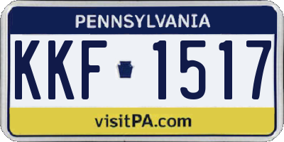 PA license plate KKF1517