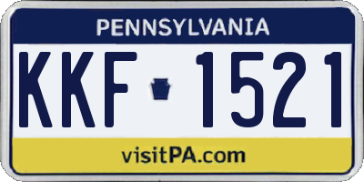 PA license plate KKF1521
