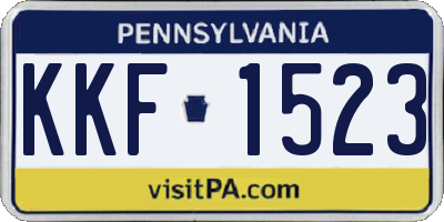 PA license plate KKF1523