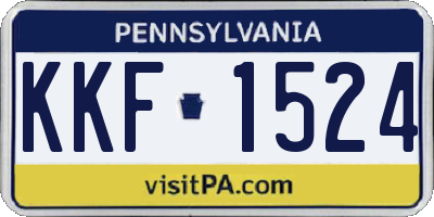 PA license plate KKF1524