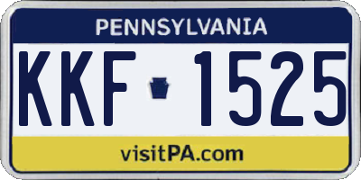 PA license plate KKF1525