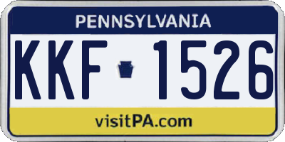 PA license plate KKF1526