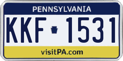 PA license plate KKF1531