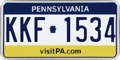 PA license plate KKF1534
