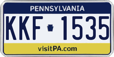 PA license plate KKF1535