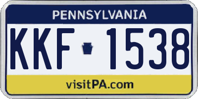 PA license plate KKF1538