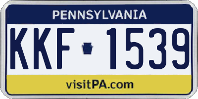 PA license plate KKF1539